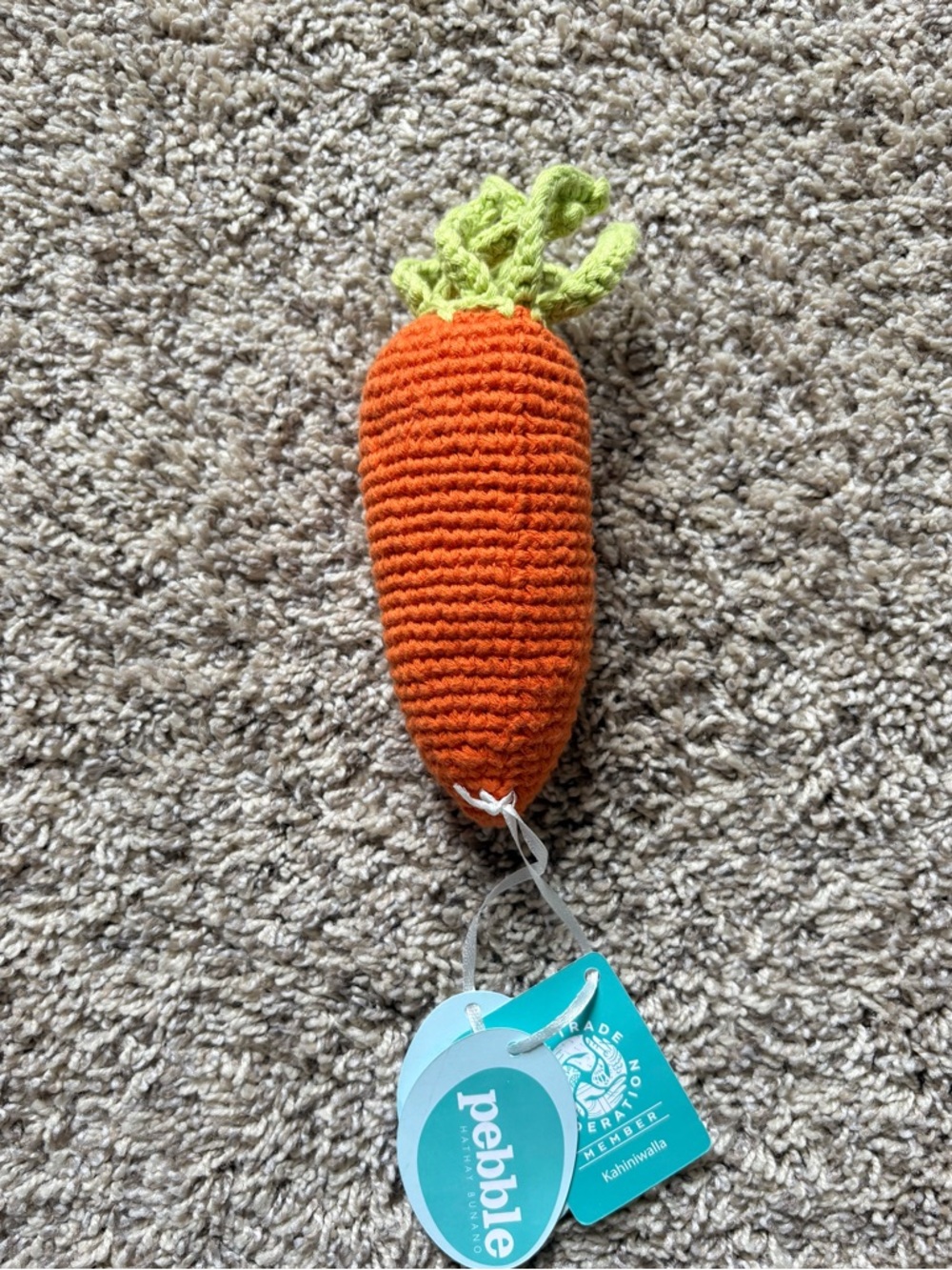 🥑Pebble Organic Crochet Veggie Rattle Set - Beet, Avocado, Cauliflower, Carrot - Picture 9 of 9